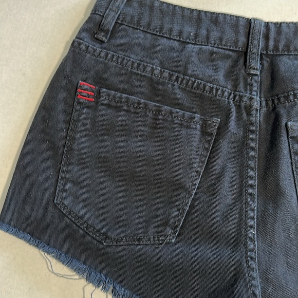 Anthropolpgie BDG High Rise Dree Embroidered Black Denim Shorts - Picture 8 of 15